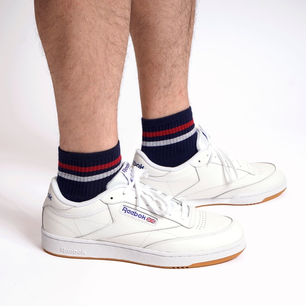AMERICAN TRENCH KENNEDY QUARTER CREW SOCKS NAVY OS UNISEX NWT